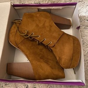 Platform suede booties